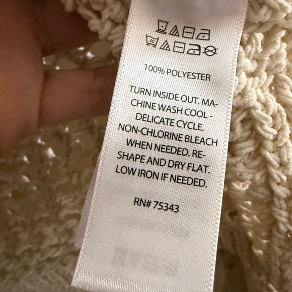 Nicole Miller Crochet Long Sleeve Cover-Up Top - Picture 5 of 5